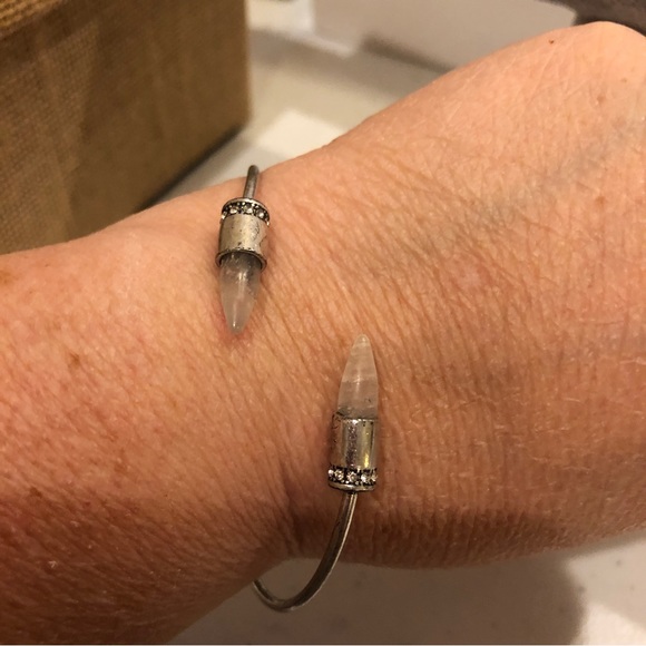 New* in Box Jade & Jasper Bracelet- silver tone with clear crystal ends - Picture 5 of 13